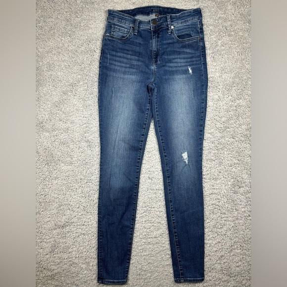 Kut from the Kloth Jeans Womens 6 High Rise Toothpick Skinny Stretch Distressed - Picture 1 of 5